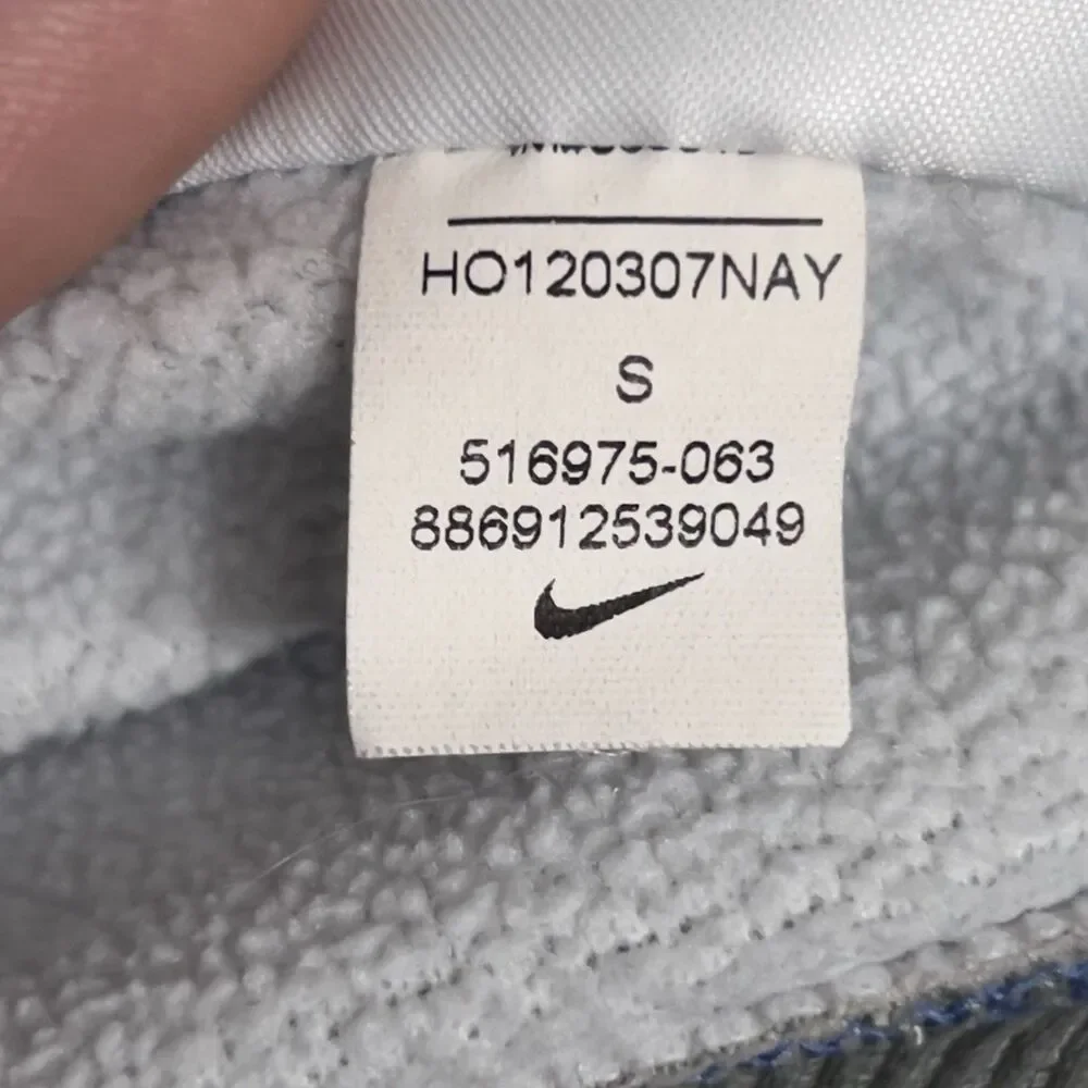 Nike Dri-Fit Womens Grey / Blue Swoosh Hoodie Pullover Sweatshirt Activewear Sm